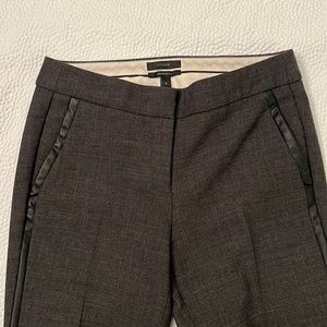 J. Crew Campbell gray black leather detail Capri pants size 2